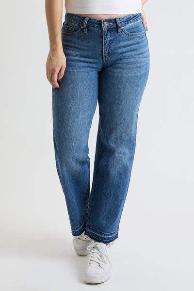 High Rise Wide Leg Jeans with Raw Hem, Pack of 8