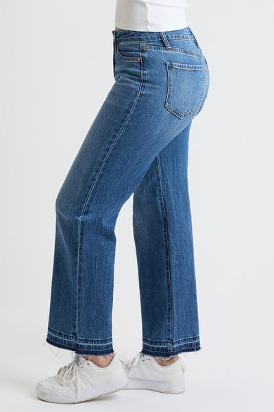 High Rise Wide Leg Jeans with Raw Hem, Pack of 8