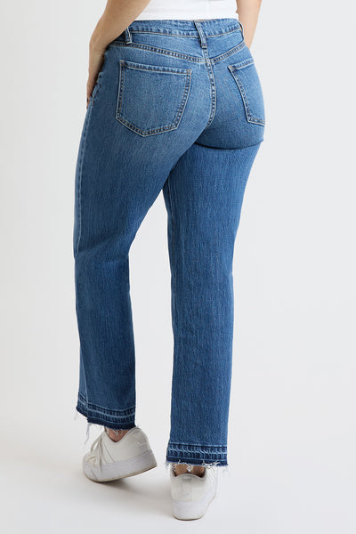 High Rise Wide Leg Jeans with Raw Hem, Pack of 8