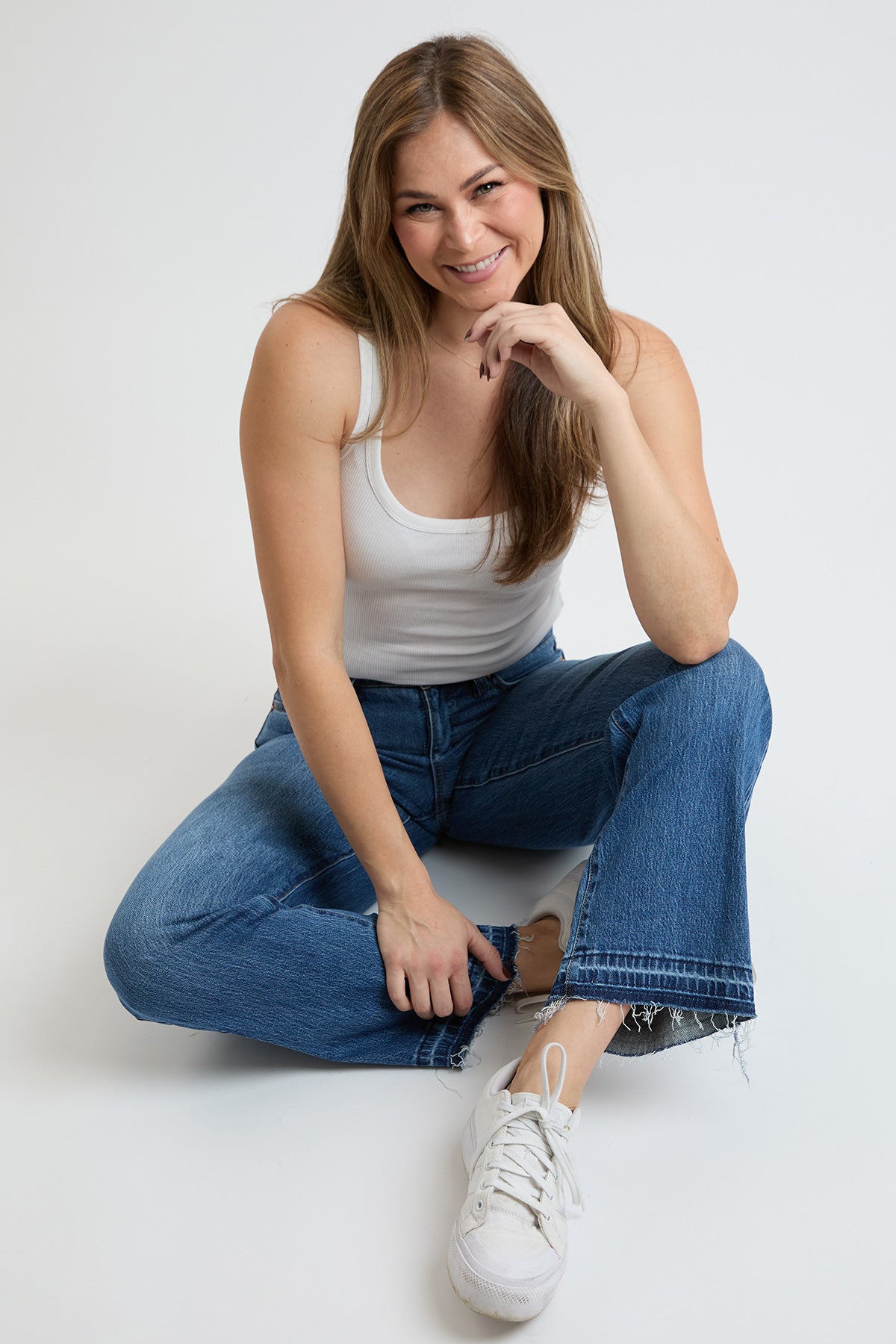 High Rise Wide Leg Jeans with Raw Hem, Pack of 8