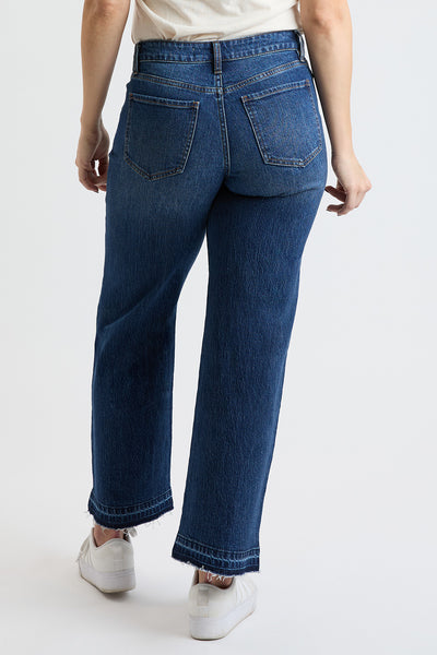 High Rise Wide Leg Jeans with Raw Hem, Pack of 8