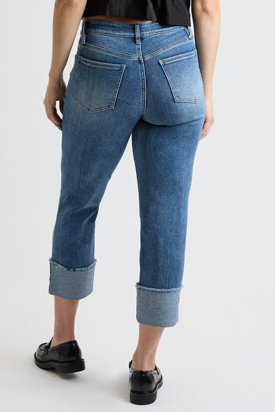 Mid Rise Premium Stretch Cuff Cropped Slim Straight Jean, Pack Of 8