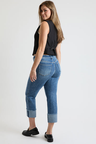 Mid Rise Premium Stretch Cuff Cropped Slim Straight Jean, Pack Of 8