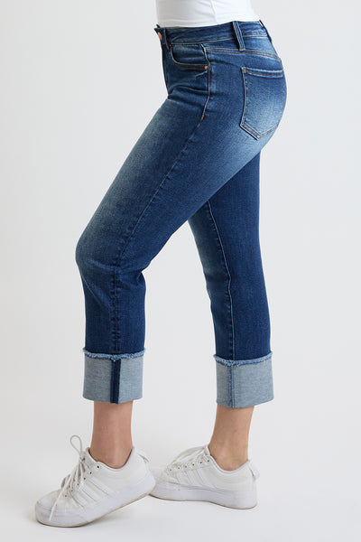 Mid Rise Premium Stretch Cuff Cropped Slim Straight Jean, Pack Of 8