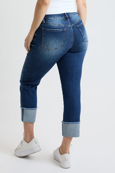 Mid Rise Premium Stretch Cuff Cropped Slim Straight Jean, Pack Of 8