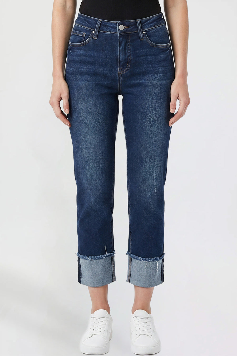 Missy Mid Rise Premium Stretch Cuff Cropped Slim Straight Jean, Pack of 8