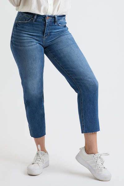 High Rise Cropped Straight Leg Jean Tummy Control, Pack of 8
