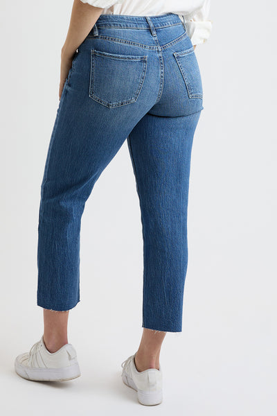 High Rise Cropped Straight Leg Jean Tummy Control, Pack of 8