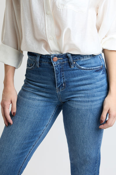 High Rise Cropped Straight Leg Jean Tummy Control, Pack of 8