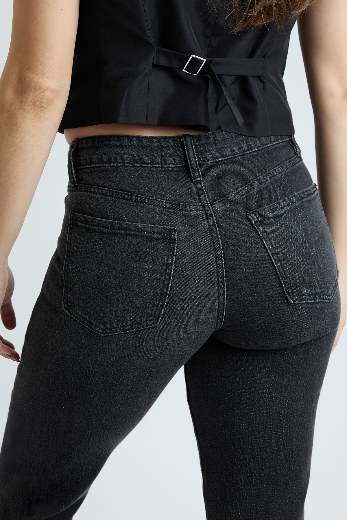 High Rise Cropped Straight Leg Jean Tummy Control, Pack of 8