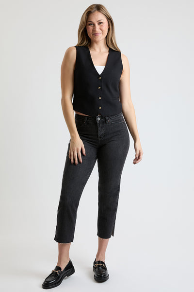 High Rise Cropped Straight Leg Jean Tummy Control, Pack of 8