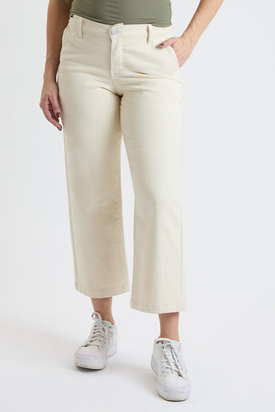 High Rise Wide Leg Jeans with Elastic Back, Pack of 8