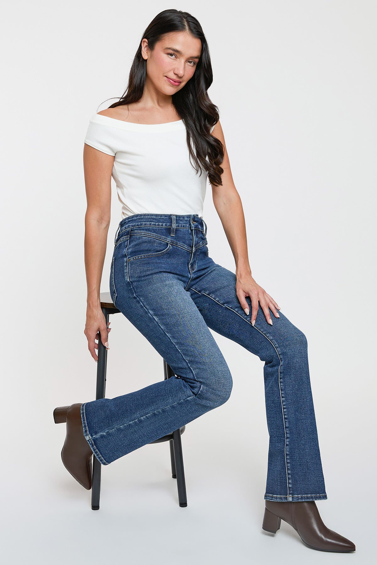 High Rise Contour V-Front Bootcut Jeans, Pack of 8