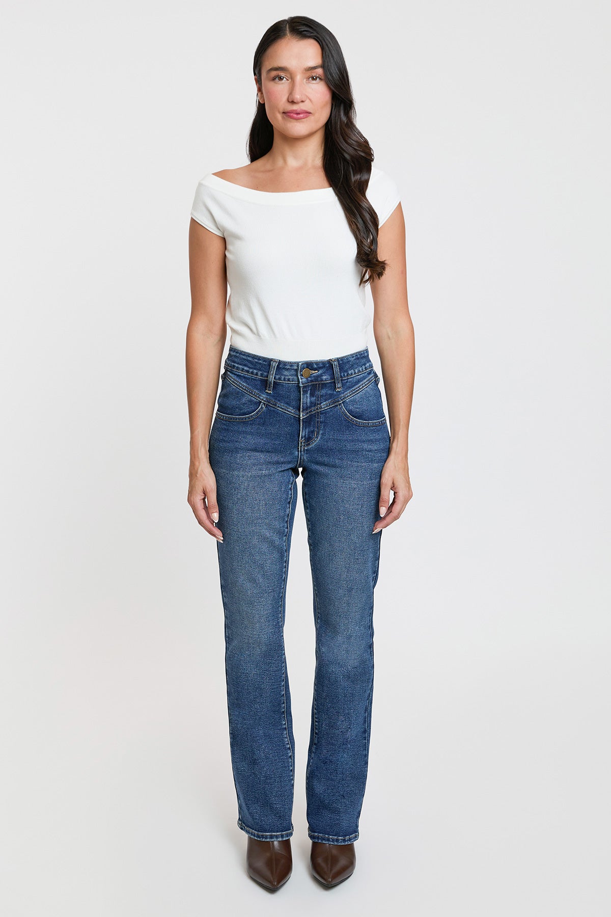 High Rise Contour V-Front Bootcut Jeans, Pack of 8