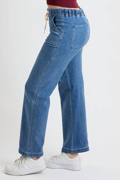 Mid Rise Tie Front Wide Leg Jeans, Pack of 8