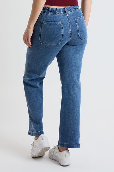 Mid Rise Tie Front Wide Leg Jeans, Pack of 8