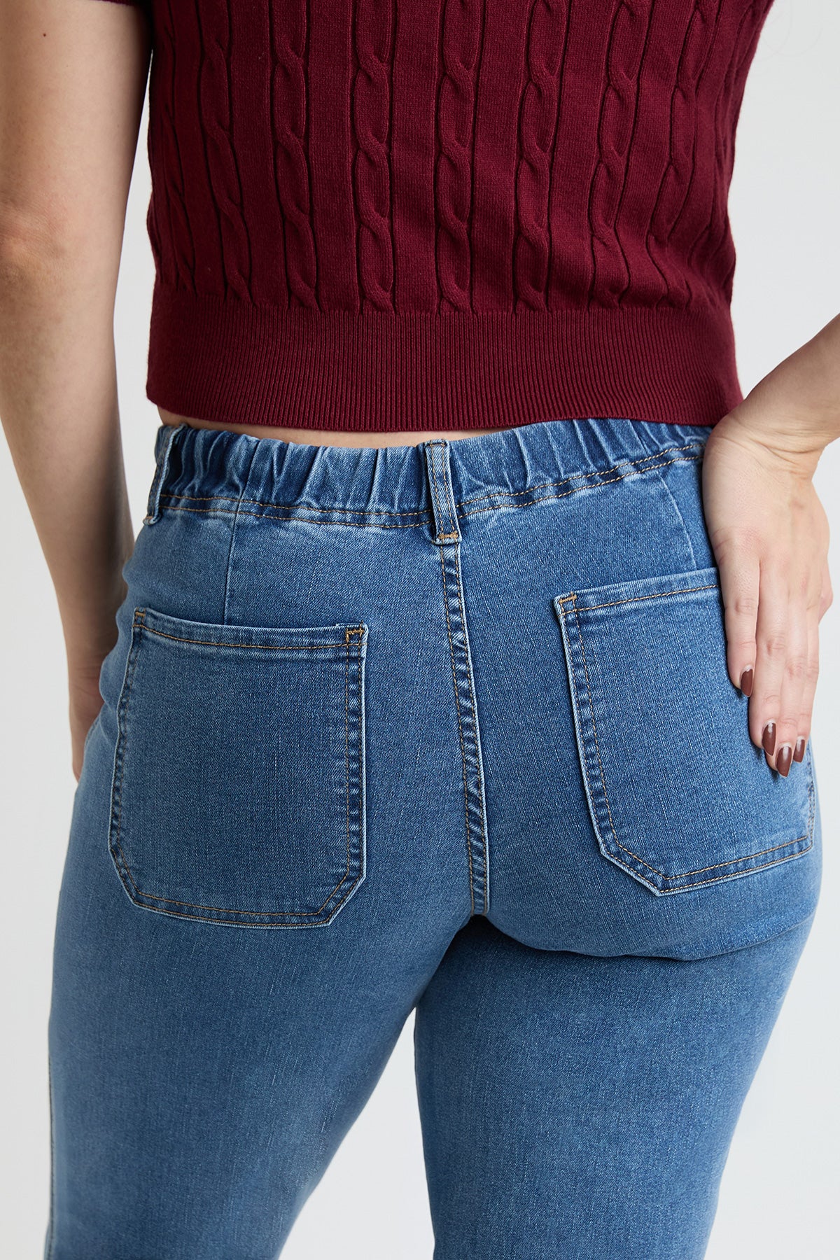 Mid Rise Tie Front Wide Leg Jeans, Pack of 8