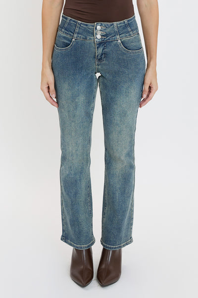 Mid Rise 3-Button Bootcut Jeans, Pack of 8