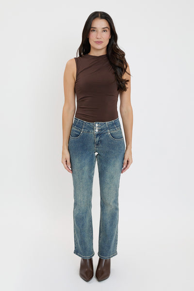 Mid Rise 3-Button Bootcut Jeans, Pack of 8