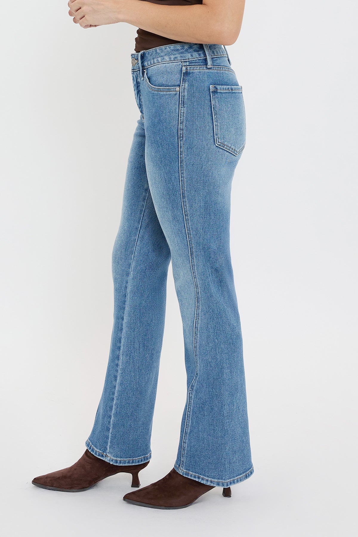Mid Rise Curve Seam Wide Leg Jeans, Pack of 8