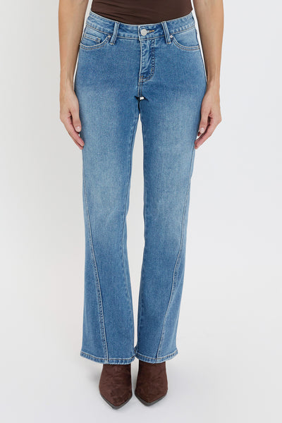 Mid Rise Curve Seam Wide Leg Jeans, Pack of 8