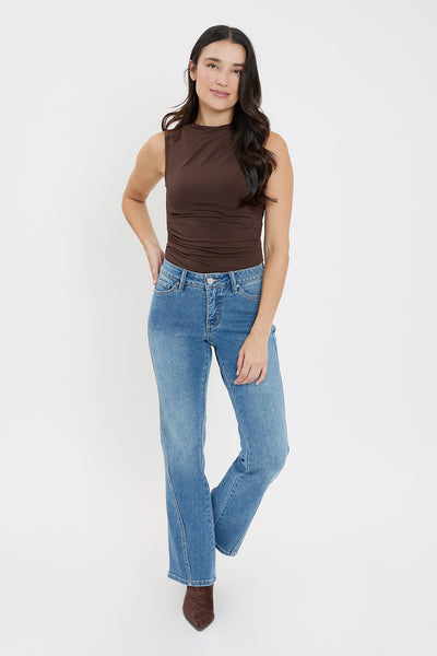 Mid Rise Curve Seam Wide Leg Jeans, Pack of 8