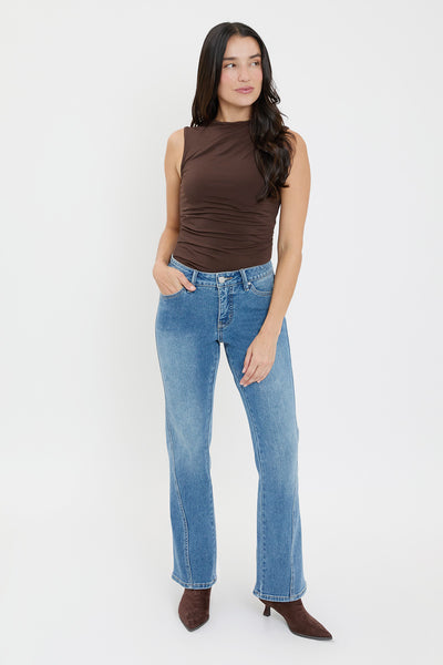 Mid Rise Curve Seam Wide Leg Jeans, Pack of 8