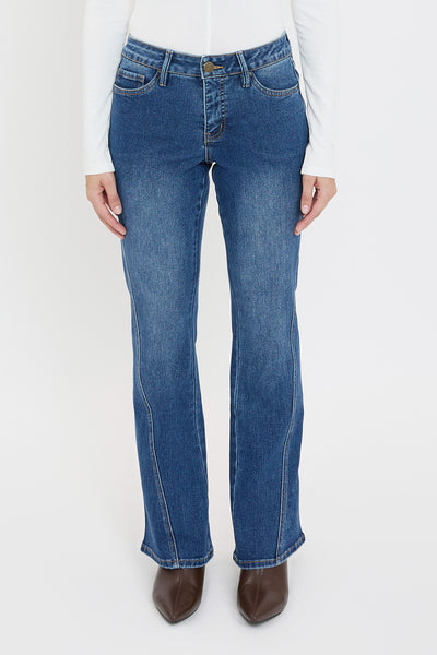 Mid Rise Curve Seam Wide Leg Jeans, Pack of 8