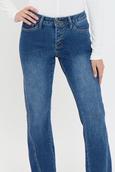 Mid Rise Curve Seam Wide Leg Jeans, Pack of 8
