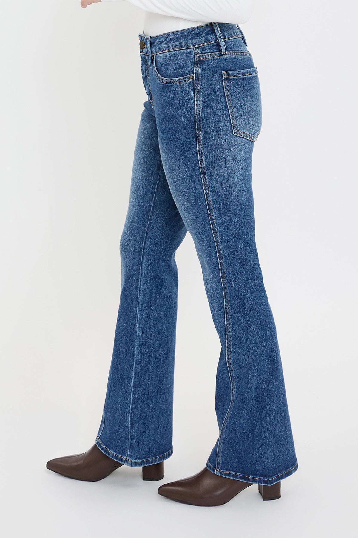 Mid Rise Curve Seam Wide Leg Jeans, Pack of 8