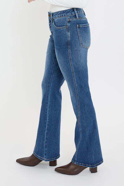 Mid Rise Curve Seam Wide Leg Jeans, Pack of 8