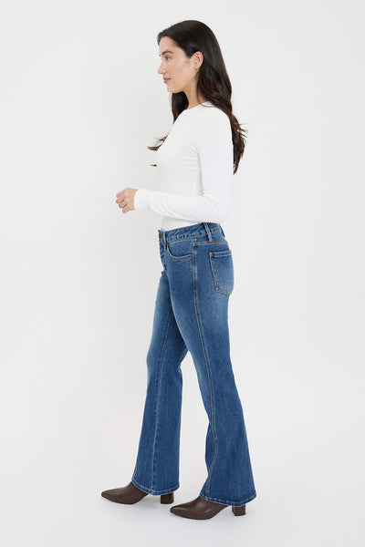 Mid Rise Curve Seam Wide Leg Jeans, Pack of 8