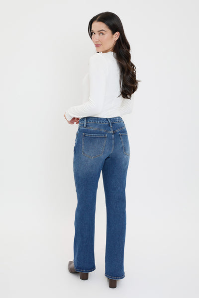 Mid Rise Curve Seam Wide Leg Jeans, Pack of 8