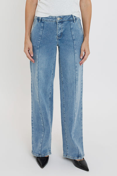 Mid Rise Front Seam Wide Leg Jeans, Pack of 8