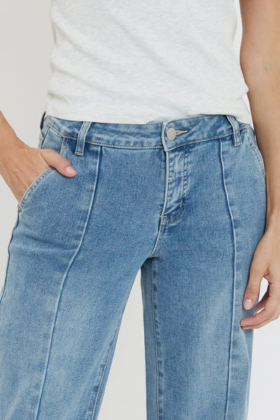 Mid Rise Front Seam Wide Leg Jeans, Pack of 8