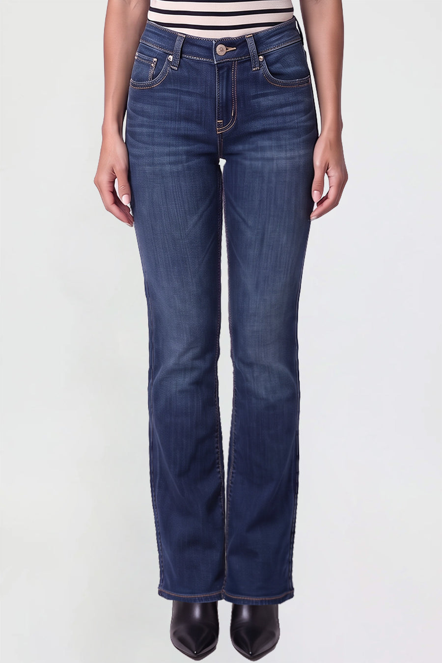 Missy Blake Mid Rise Western Back Pocket Bootcut Jeans 08S, Pack of 8