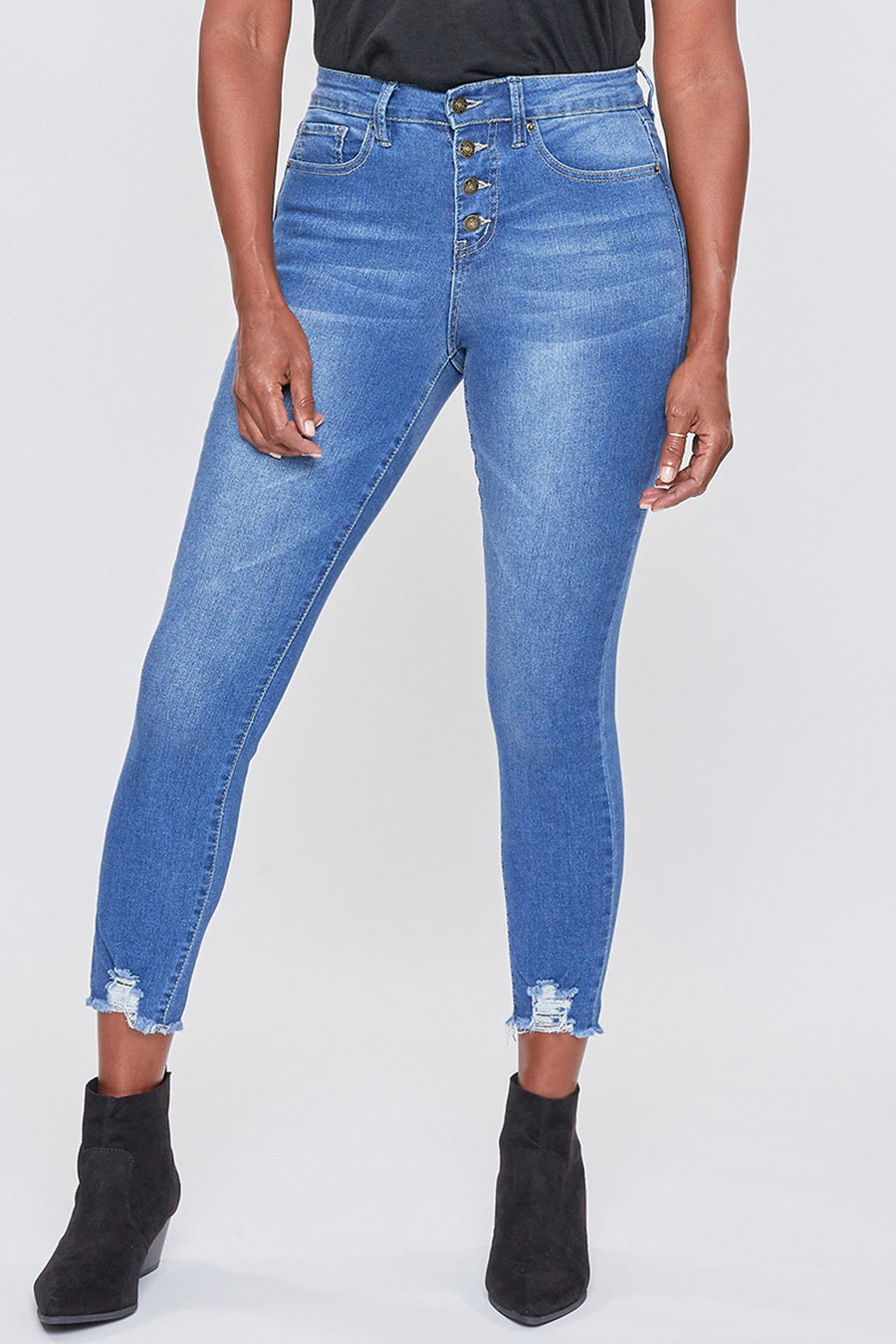 Missy Exposed 4 Button Skinny Ankle Jean With Recycled Fabric, Pack of 12