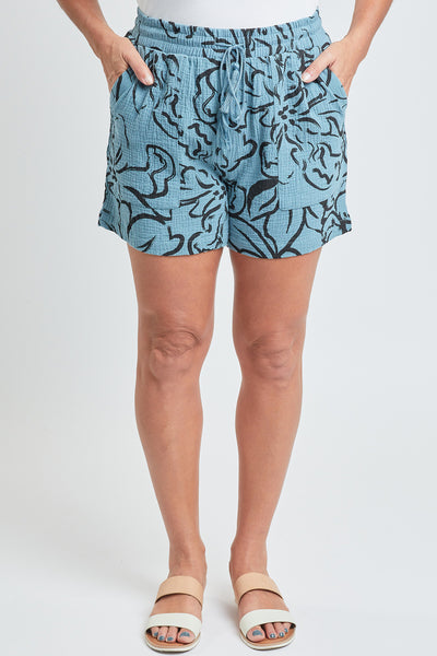 Double Gauze Shorts With Porkchop Pockets And Tassel Drawstring, Pack of 6