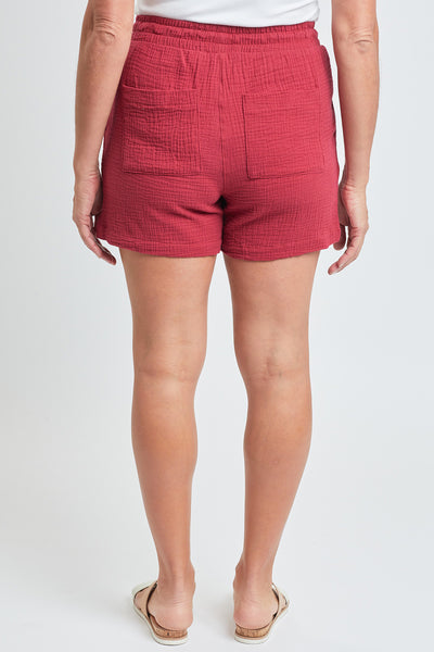 Double Gauze Shorts With Porkchop Pockets And Tassel Drawstring, Pack of 6