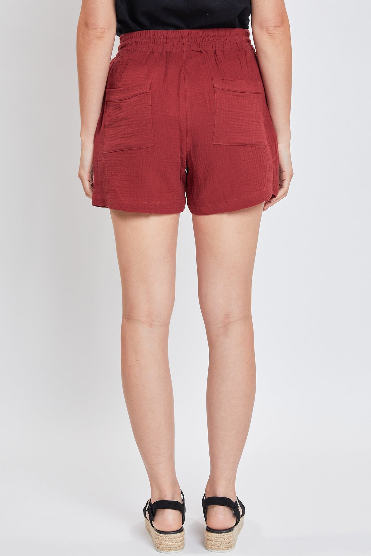Double Gauze Shorts With Porkchop Pockets And Tassel Drawstring, Pack of 6