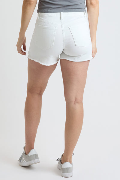 High Rise Premium Stretch Fray Hem Hi-Lo Shorts, Pack of 8
