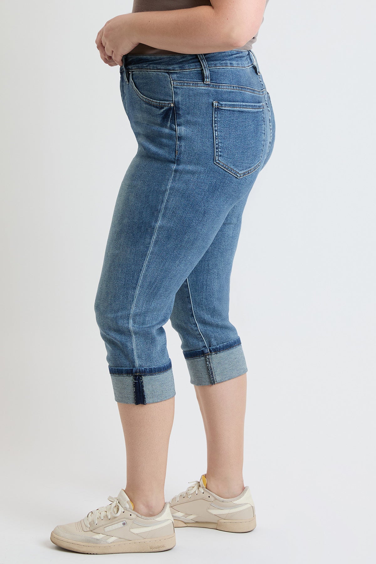 Plus High Rise Premium Stretch Cuff Capri, Pack of 6