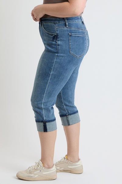 Plus High Rise Premium Stretch Cuff Capri, Pack of 6