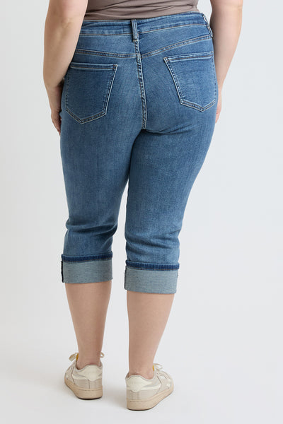 Plus High Rise Premium Stretch Cuff Capri, Pack of 6