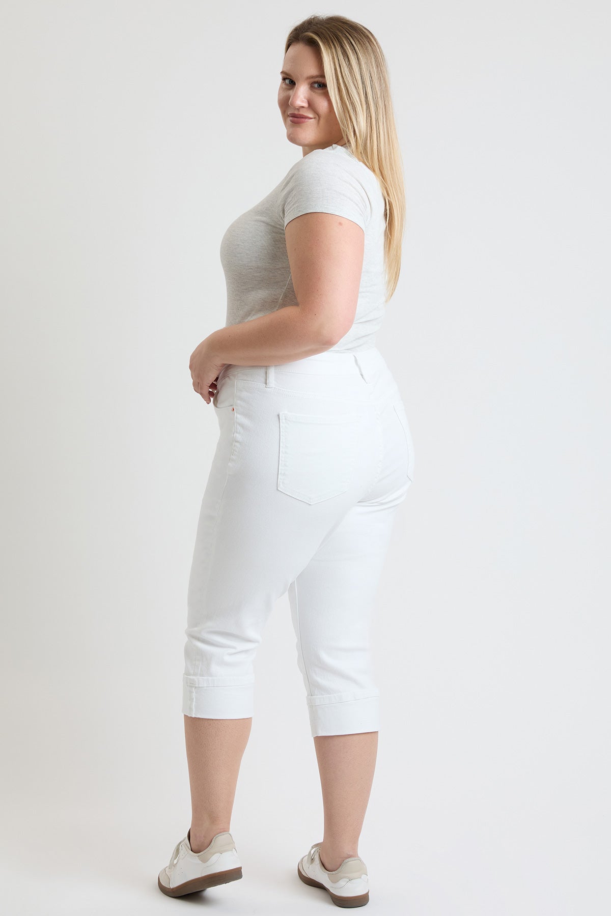 Plus High Rise Premium Stretch Cuff Capri, Pack of 6