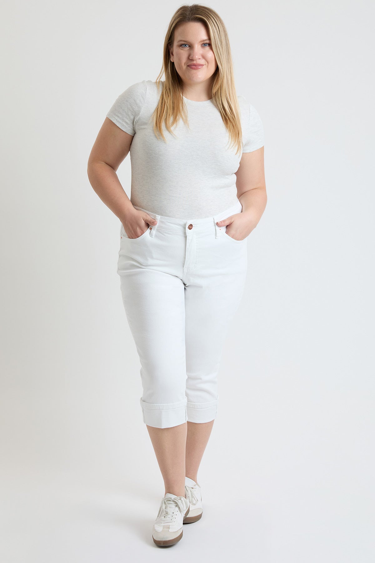 Plus High Rise Premium Stretch Cuff Capri, Pack of 6