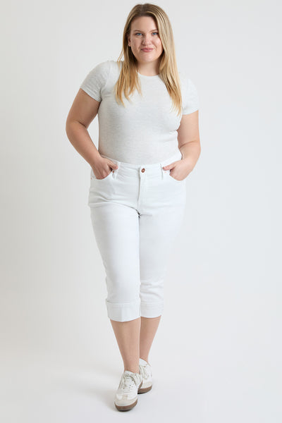 Plus High Rise Premium Stretch Cuff Capri, Pack of 6