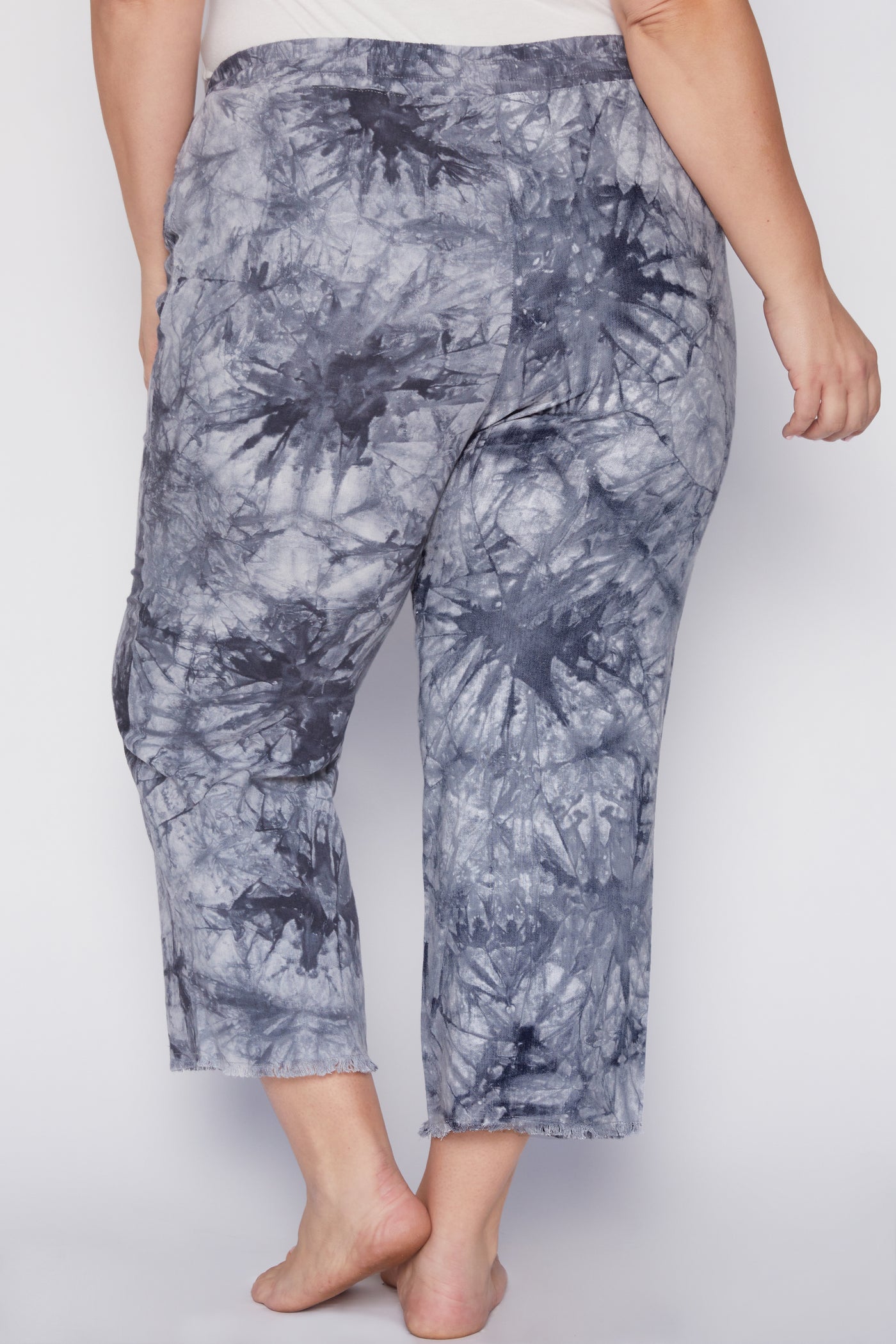 Plus Size Linen Lounge Pants With Frayed Hem 6 Pack