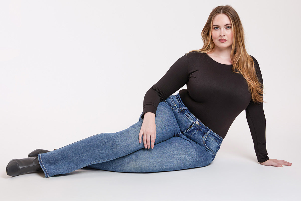 Plus High Rise Premium Stretch Bootcut Jeans, Pack of 6