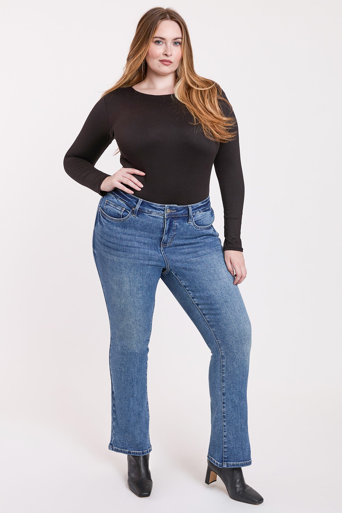 Plus High Rise Premium Stretch Bootcut Jeans, Pack of 6